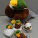 7 in 1 Mallard Duck Stuffed Animals Duck Plush Toys, 12" Zipper Mommy Stuffed Duck with 4 Baby Ducks Ducklings Eggs Green Duck Plushies Pillow for Kids Birthday Easter Stuffers Gifts Farm Party Decor