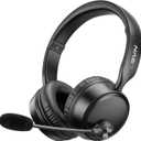 LEVN Bluetooth Headset, Bluetooth Headphones with Microphone (AI Cancelling), 60 Hrs Working Time Dual Connection Wireless Headset with Mic & Mute Button for Work/Phone/Call Center/PC