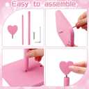 Leinuosen Valentines Day Pink Heart Paper Towel Holder Cute Heart Wooden Paper Towel Holder Pink Bathroom Countertop Accessories Kitchen Roll Stand Organizer Standing Apartment Decor Housewarming Gift