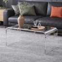 MESAILUP 32inch Premium Clear Acrylic Rectangle Coffee Table for Living Room,Mid Century Transparent Waterfall Lowtea Table, Middle Size Table (32"x16"x16") Need Assembly Fit for 2 Seat Sofa