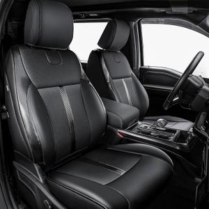 Premium Faux Leather Seat Covers Custom Fit for Ford F150 SuperCrew XL XLT STX (20212026) & F250/F350/F450 Crew Cab XL XLT (20232026) - Fully Covered - Designed for 40/Console/40 Front Seats