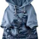 Pet Passion Rocky The Original Lightweight Hooded Tee 100% Organic Cotton Dog Hoodie Pet Coat Sweater for All Sized Dogs, Navy Half Camo, Medium (20-45 lbs)