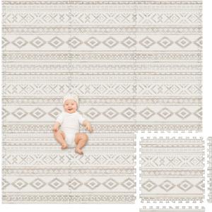 Play Platoon Large Baby Play Mat for Floor 9 Tile 72 x 72 in - Extra-Thick Interlocking Foam Tiles 24 x 24 in - Soft Puzzle Mats for Playroom - Neutral Playmat Rug - Canyon Print