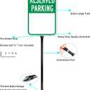 Blank Reserved Parking Signs with 54 Inch Heavy Duty Metal Stake, 14x10 Inch Reflective Aluminum, 2Pack with Hardware