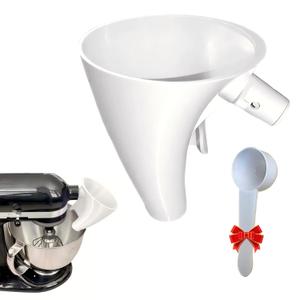 Flour Funnel for Kitchen Aid Artisan KSM150 (4.5-5 Qt Mixer)  Easy Pour Attachment Prevents Spills & Messes, Dishwasher Safe for Effortless Cleanup