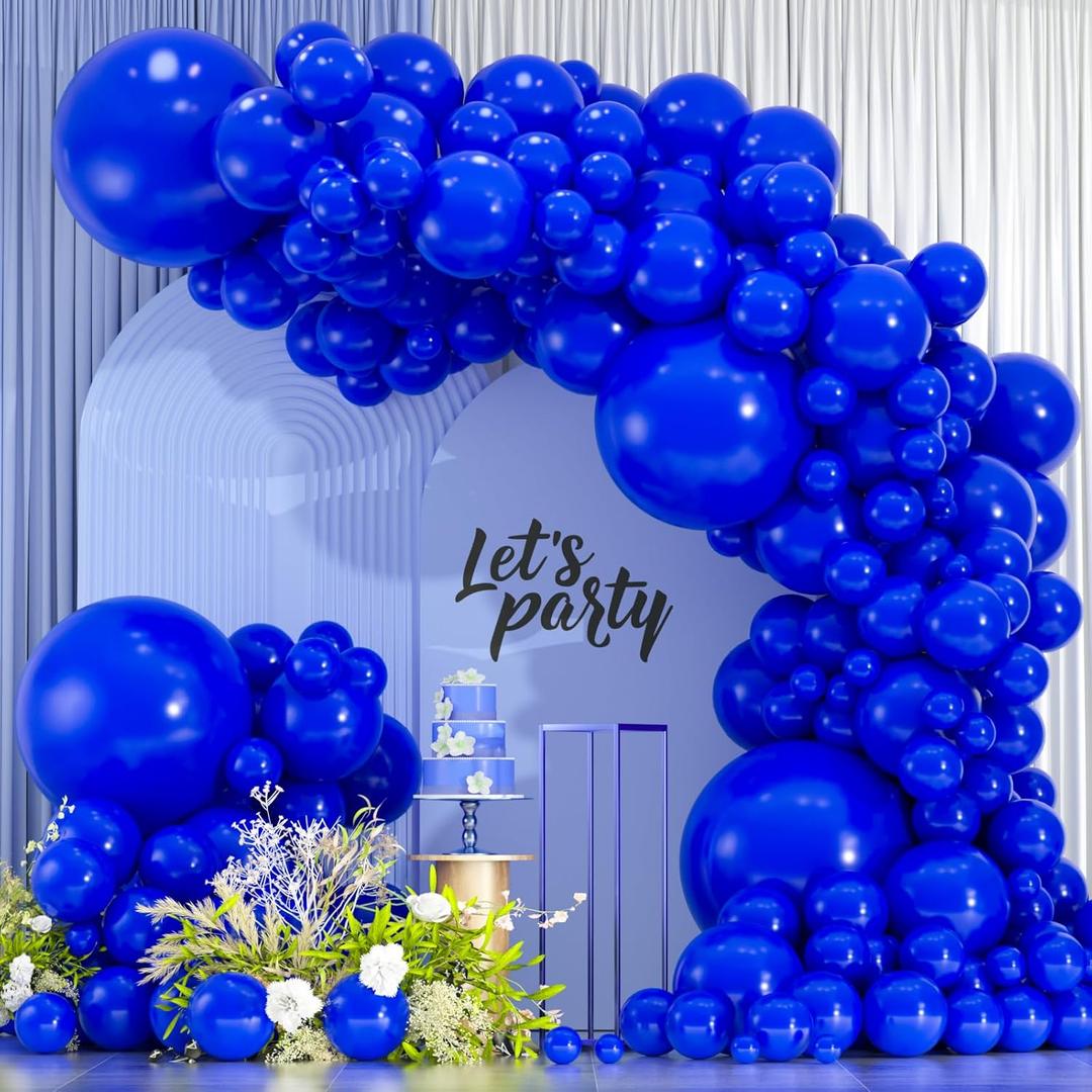 114pcs Royal Blue Balloons Different Sizes, 18 12 10 5 inch Matte Dark Blue Balloons Garland Arch kit for Graduation New Year Baby Shower Birthday Baseball Nautical Party Decorations