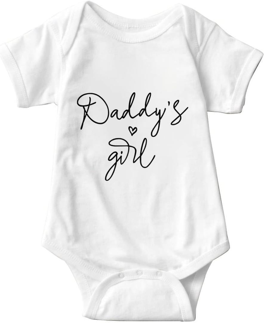 listery Daddys Girls Baby Bodysuit Daddy's Girl Newborn Daddy's Little Girl Baby Bodysuit (White), 3M