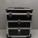 FRENESSA Professional Rolling Makeup Case Aluminum Trolley Train Case with 360 Swivel Wheels for Makuep Artist Travel Cosmetic Organizer with Sliding Drawers for Nail Tech Hairstylist Barber, Black