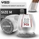 YSD 16PCS Chair Leg Floor Protectors, 1 inch Small Transparent Chair Leg Caps for Tilt Chair Legs, Hardwood Floor Protectors for Furniture Legs with Felt Pads Sliders,No Scratches No Noise (22-26mm32PCS)