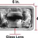 Parts N Go 4x6 Rectangular Plain Conversion Headlights Halogen H4 Bulb Set - H4656, H4651