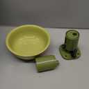 MS!MAKE SURE Adjustable Raised Cat Bowls, Ceramic Elevated Cat Bowls, Pet Bowl with Anti - Slip Rubber Pad, Leak - Proof, Lead & Cadmium Free, Whisker - Friendly, for All Life Stages of Age Green