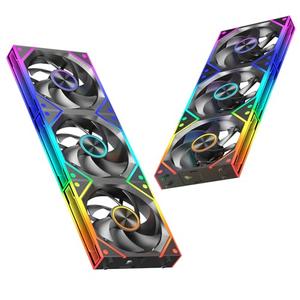 6 Packs Modular 120mm ARGB Chassis Fans, 3 Forward Fan +3 Reverse Fans,Easy to Assemble, ARGB and PWM Cooling Fan PC, Module ComputeFans, Daisy-Chain 5V RGB，Black