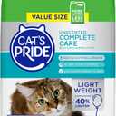 Cat's Pride Premium Lightweight Clumping Litter: Complete Care - Up to 10 Days of Powerful Odor Control - Hypoallergenic - Multi-Cat, Unscented, 18 Pounds