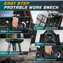 Foldable Work Bench,Easy Step Protable Work Table,34" W x 25" D x 31" H Lightweight Workbench wih 1650LBS,Work Benches for Garage,Work Bench Suitable for Garage,Workshop and Home (Black)