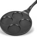 Pancake Pan 4 Cups Pancake Maker Nonstick Pancake Griddle With 100% PFOA Free Coating 10.5 Inch Mini Pancake Pan