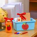 8 Pcs Back to School Teacher Gift from Students Thank You Teacher Appreciation Gift Set for First Day of School Women Glass Cup Basket Notebook Pen Dry-erase Marker