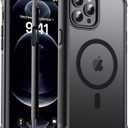 jaroco Magnetic for iPhone 12 Pro Max Case, [Compatible with MagSafe][Military Grade Drop Protection][Heavy Duty Protection][Non-Slip][Shockproof] 2-Layer Durable Bumper Phone Case 6.7''-Black