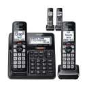 Panasonic Cordless Phone with Advanced Call Block, Link2Cell Bluetooth, OneRing Scam Alert, and 2Way Recording, Answering Machine, 4 Handsets  KXTGF944B (Black)