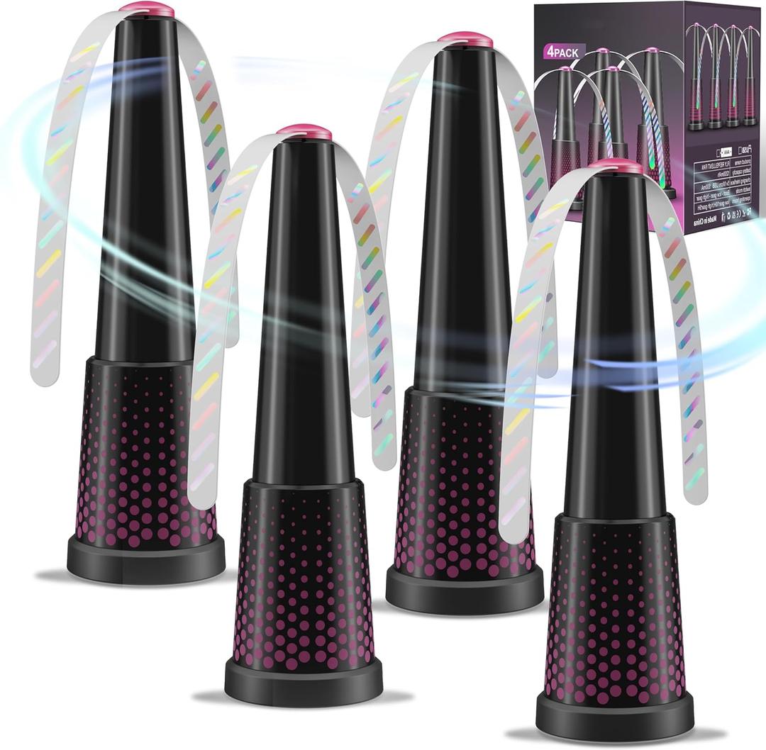 Fly Fans for Tables,Portable Fly Fan for Outdoor Indoor Table,Batteries Powered Food Fans with Holographic Blades,Keep Flies Away for Picnic, Restaurant,Party, Kitchen,Camping, BBQ,4 Pack (Purple)