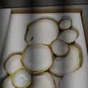 Cluster of 9 Round Serving Bowls, on an Elegant 22-Inch Gold Tray Perfect for Snacks Dips and Appetizers at Parties Weddings and Gatherings, A Decorative Multi-Bowl Platter for Entertaining