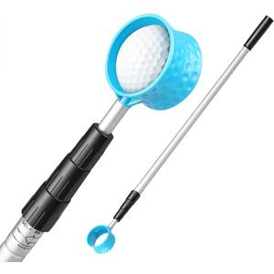 HOW TRUE Golf Ball Retriever, 12ft 15ft 18ft Aluminum Alloy Golf Ball Retriever Telescopic for Water Golf Ball Picker Grabber Golf Accessories Golf Gift
