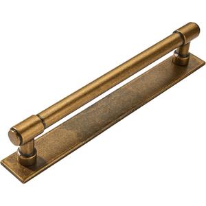 khtumeware 5 Pack 6 Inch152 mm Center to Center Antique Brass Cabinet Pull Backplate with Base Plate Zinc Solid Vintage Kitchen Cabinet Handles Drawer Pulls Cabinet Hardware