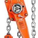 VEVOR Manual Lever Chain Hoist, 3 Ton 6600 lbs Capacity 10 FT Come Along, G80 Galvanized Carbon Steel with Weston Double-Pawl Brake, Auto Chain Leading & 360° Rotation Hook, for Garage Factory Dock