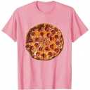 Funny Pizza Graphic T-Shirt, Pink, S