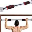 Pull Up Bar for Doorway 23.6in Adjustable Door Mounted Heavy Duty Steel Body Workout Chin Up for Home Exercise Fitness(Red)