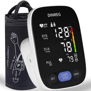 Blood Pressure Monitor Upper Arm for Home Use BP Machine 2x90 Reading Memory Adjustable Arm Cuff 8.7"-16.5" Large Display with Talking Function LED Background Light