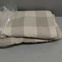 Americanflat 50x60 Throw Blanket - Soft and Breathable Cotton Throw Blanket for Couch, Bed, Chair - Decorative Blankets Perfect for Home, Office, or Outdoor Use - Cream and Beige Plaid Design
