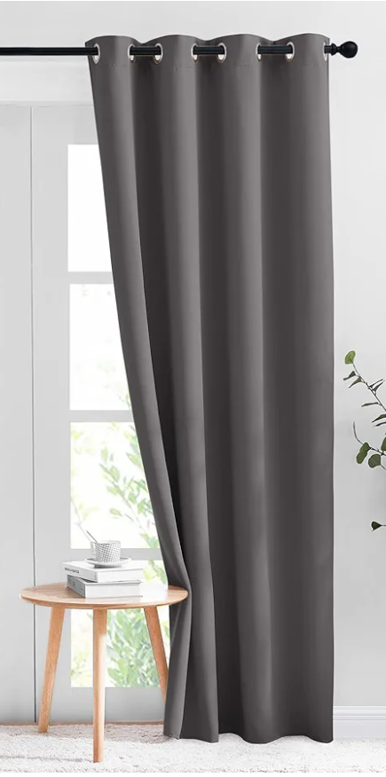 NICETOWN Gray Blackout Curtains for Bedroom 84 inches Long - Thermal Drapes Grommet Room Darkening Curtains Noise Reducing Window Treatments for Living Room (1Panels, W52 x L84, Grey)