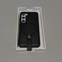 Butaiga for Samsung Galaxy S23 Case Leather with Stand, Anti-Slip Grip Ring, Fits for MagSafe (Black, S23)