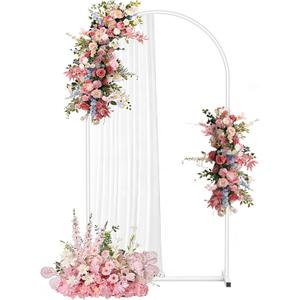 6FT Wedding Arch Backdrop Stand, White Metal Arch Stand for Wedding Ceremony, Birthday Party, Baby Shower, Graduation, Floral Balloon Decoration