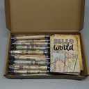 Eersida 48 Pcs Travel The Map Mini Notepad and Pen Set Travel Motivational Notepads with Quote Ballpoint Pens, 12 Styles