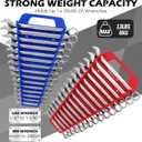 2-Pack Magnetic Wrench Organizer with Non-Slip Handle, 24-Slot Heavy-Duty Wrench Rack Holders for Toolbox & Drawer Storage, Fits SAE 1/4"-1-1/16" and Metric 6mm-24mm Wrenches
