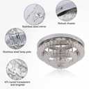 13.8" Flush Mount Chandelier LED Crystal Ceiling Light Fixture 3 Tier Ring Crystal Chandeliers for Bedrooms Dining Room Living Room,3 Colors Adjustable, L 13.8 Inches x H 6.3 Inches