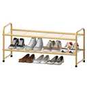 SUFAUY 2-Tier 33" Wide Shoe Rack, Closet Metal Wire, Stackable, Gold