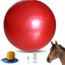 Horse Play Balls 30 Inch Mega Equine Ball for Play Training Horse Soccer Ball Anti-Burst Herding Balls for Horses Goat Donkey Red