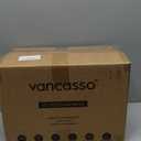 vancasso Sabine Large Ceramic Canister Set with Airtight Wood Lids - 2-Piece Kitchen Food Storage Jars for Flour, Sugar, Coffee & Tea (74 oz Each) - Big Capacity Countertop Jars