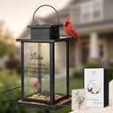 Solar Memorial Bird Feeder for Outdoors, Sympathy Gifts for Loss of Loved One Mom Dad, Remembrance Condolences Memorial Gift Idea, in Loving Memory Gifts