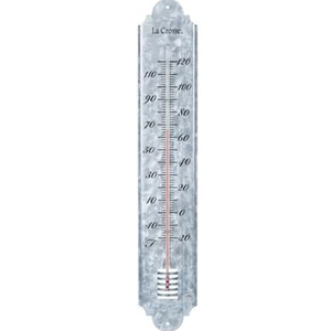 La Crosse 204-1550-INT 19.50" Galvanized Metal Analog Vertical Thermometer