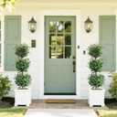 Artificial Olive Triple Ball Topiary Trees, 4FT Faux Olive Topiary Tree, 47 Inch Fake Potted Plants for Indoor Porch Decor