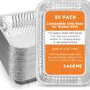 Sageme 30 Pack Weber Grills Compatible Drip Pans 6415 for Weber Grills Spirit Gas Grills, Q Grills, Genesis and Genesis II LX 200 300 Series Disposable Aluminum Foil Grease Trays 6 x 1.4 x 8.6 Inches