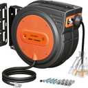 SURAIELEC 80 FT Retractable Extension Cord Reel, 14 AWG SJTOW Power Cord for Garage & Workshop, 10A Circuit Breaker, Wall/Ceiling Mount, Upgraded Anti-Tangle Roller Design, ETL Listed, Orange