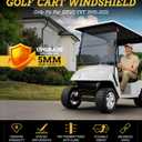 Golf Cart Windshield for EZGO TXT 1995-2013 Gas & Electric, 40.7" W X 28.3" H, 3/16" Thick PC, Foldable Front Windshield with Heavy Duty Hinge, Anti-UV, Impact Resistant, Scratch Resistant