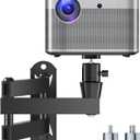 suptek Universal Foldable Projector Wall Mount - Adjustable Bracket for Projectors, Compatible with 1/4", M4 & M6 Screws, Heavy-Duty & Space-Saving Design, Black, MA1330YT (6.6lbs capacity)