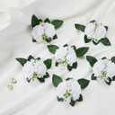 Meldel Boutonniere for Men Wedding Floral Shoulder Corsages, Set of 2,Groomsmen White Artificial Boutonnieres for Men Wedding Prom Best Man Corsage, Bride Bridal Bridesmaid Girl Prom Shoulder Flowers