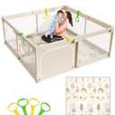 Mloong Baby Playpen with Mat - 59x59 Inches Extra Large Playpen for Babies and Toddlers, Indoor & Outdoor Activity Center, Safety Baby Fence