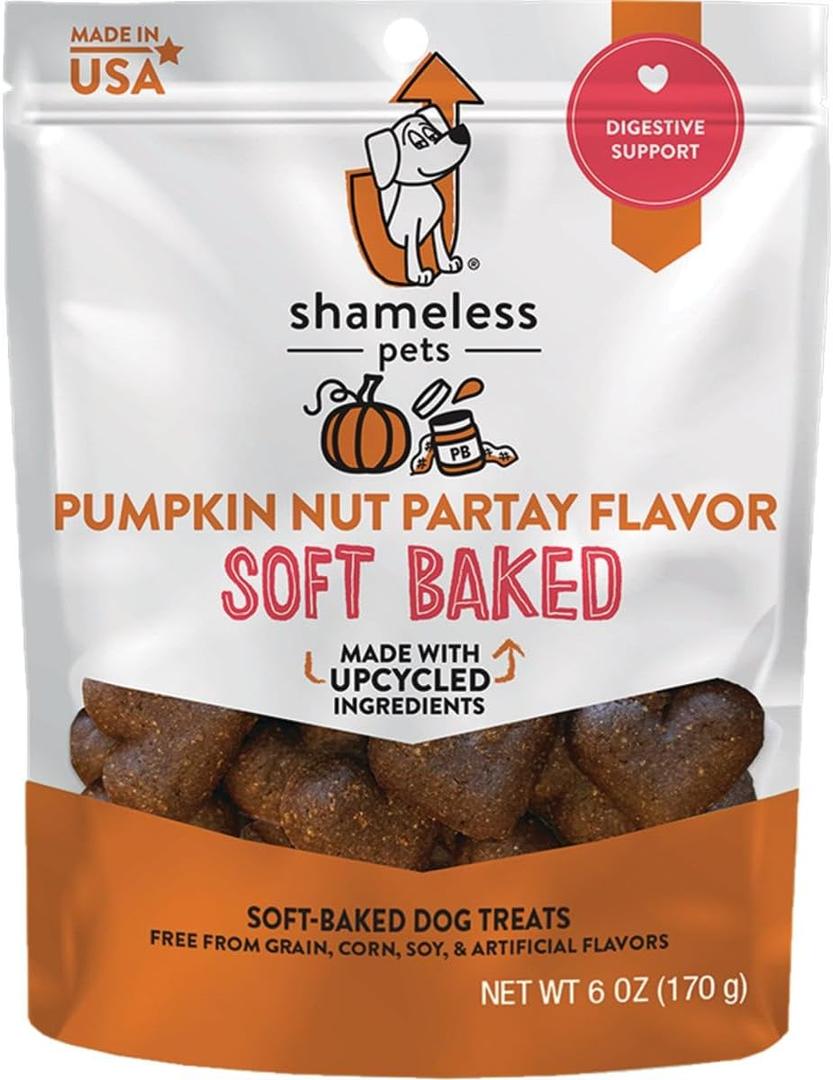 Shameless Pets Pumpkin Nut Par-Tay Soft-Baked Biscuit, 6 OZ (6 Fl Oz (Pack of 1))
